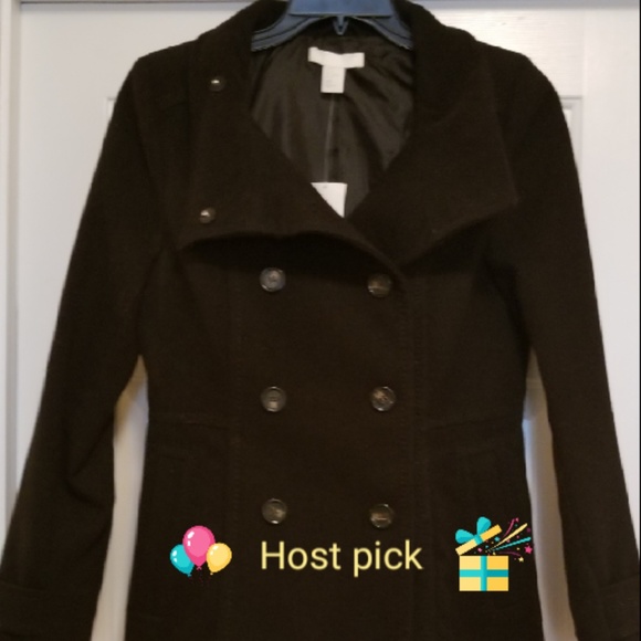 h and m black coat